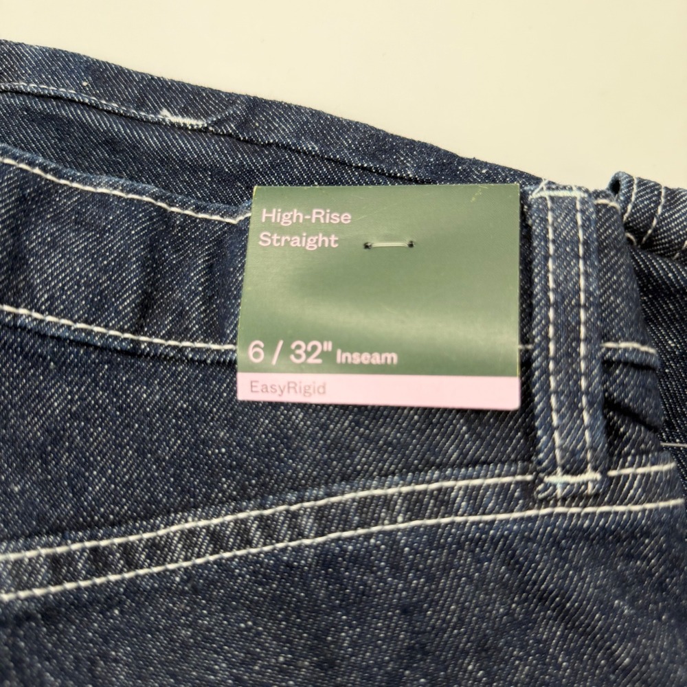 Wild Fable High Rise Straight Carpenter Jeans Dark Wash Contrast Stitch 6/32 - Picture 5 of 11